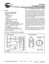 Datasheet CY7C291A-20JC manufacturer Cypress